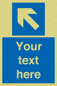 Custom Directional signage blue left arrow 